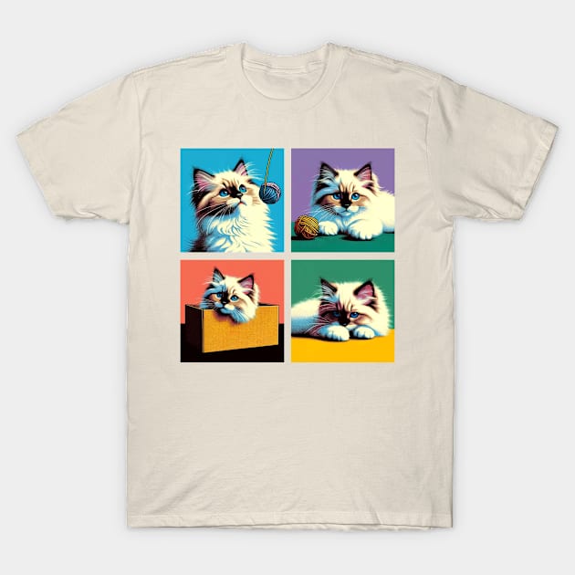 Ragdoll Pop Art - Cute Kitties T-Shirt by PawPopArt